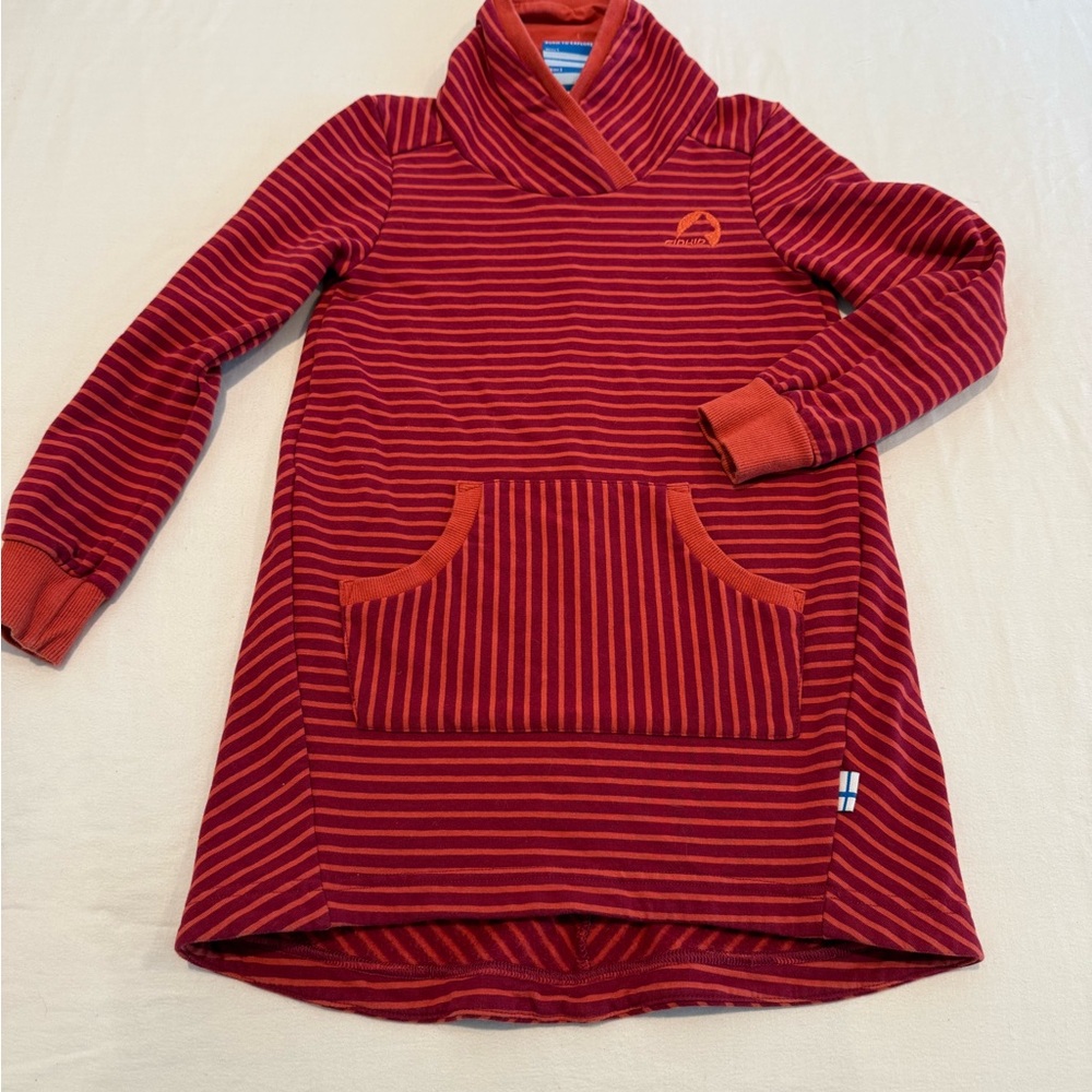 Burgundy and Orange Striped Pullover Dess
